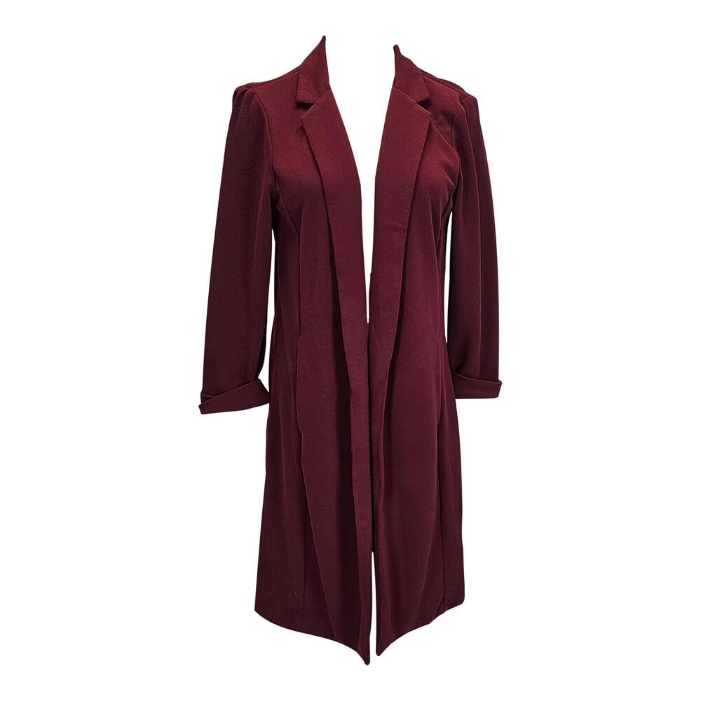 Have Chic Burgundy Long Women's Coat - Your New Favorite Layer/L